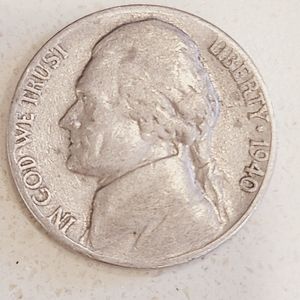 RARE 1940 NICKEL W/NO MINT MARK